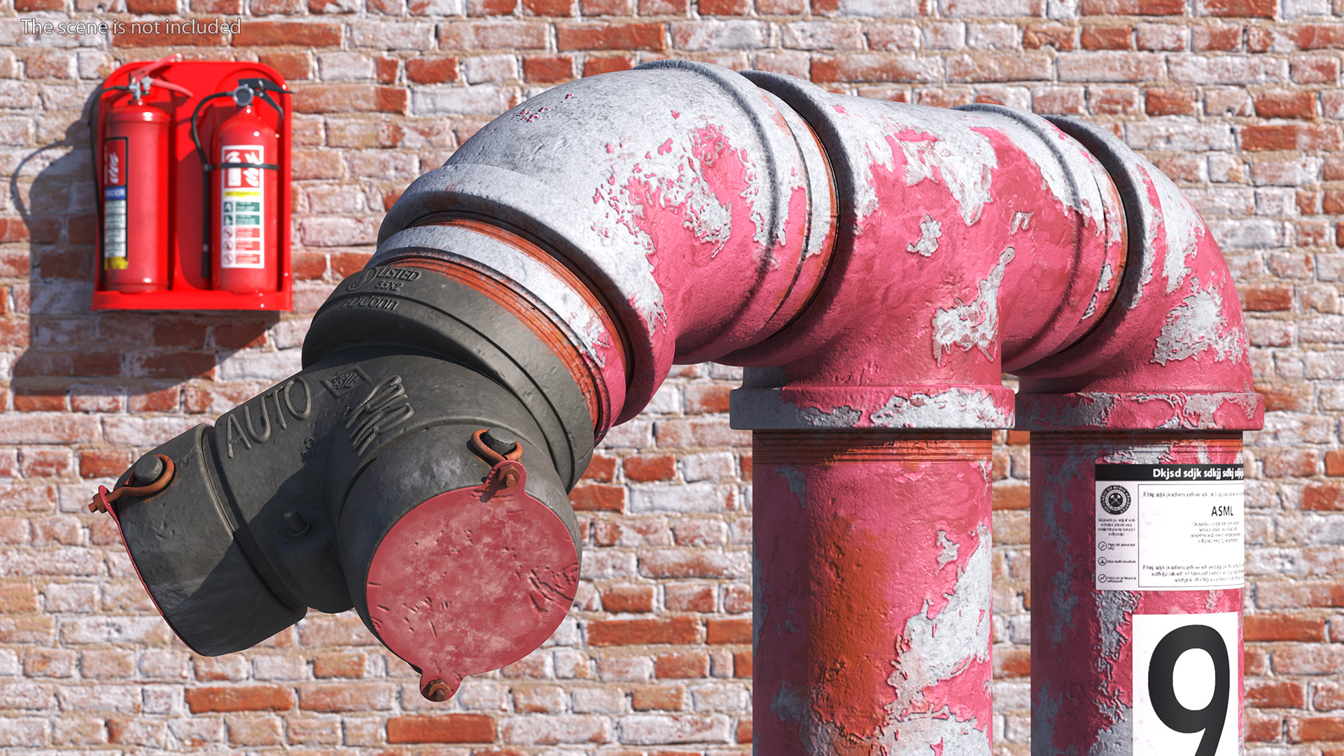 3D Old Double Pipe Fire Hydrant model