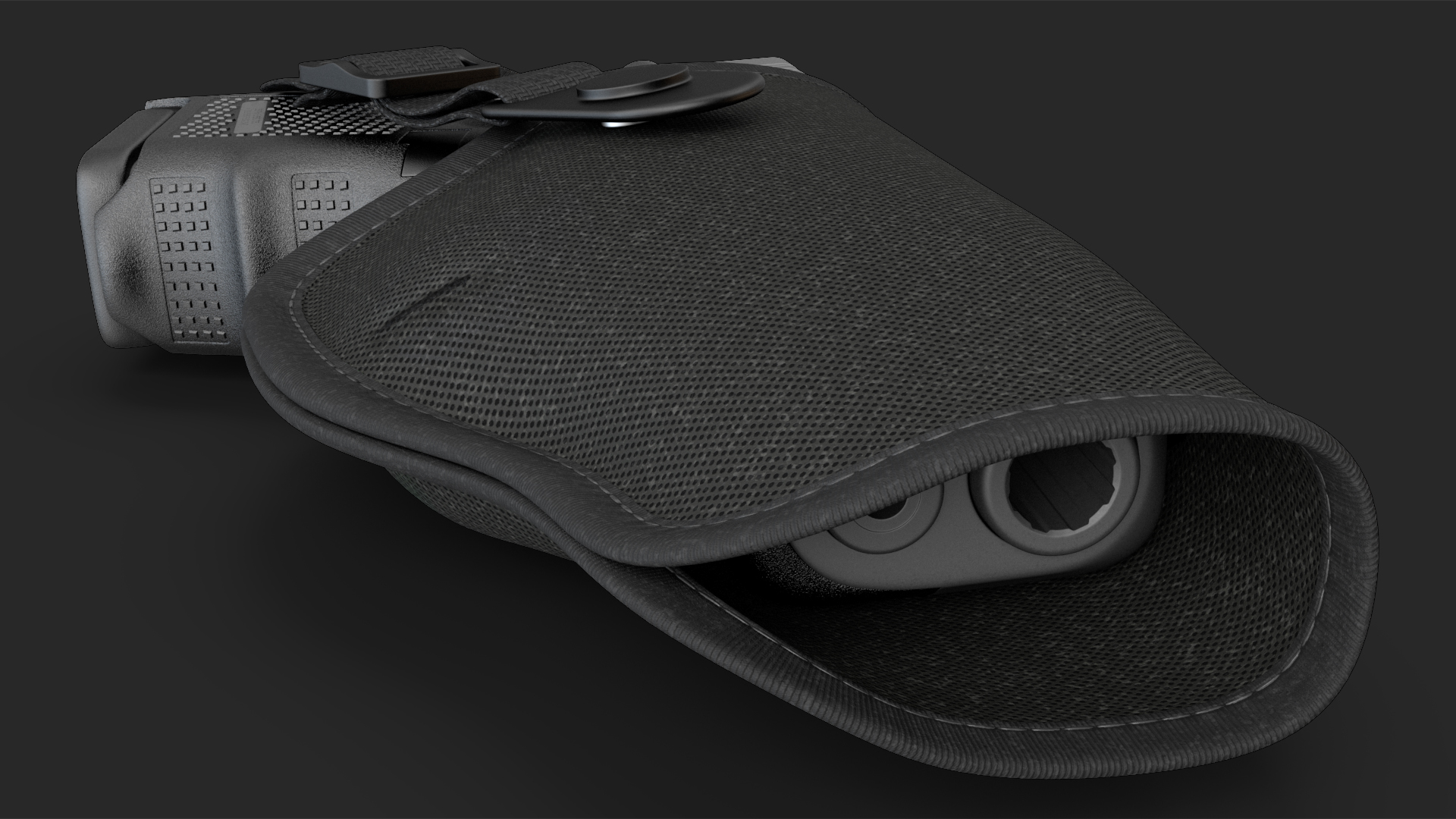 3D model Glock 26 and Tactical Nylon Holster