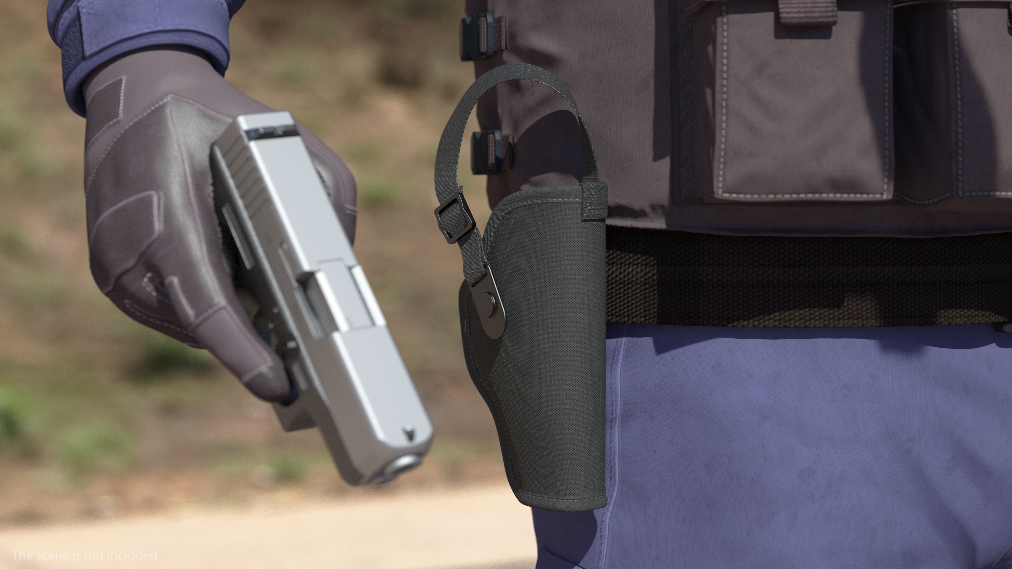 3D model Glock 26 and Tactical Nylon Holster