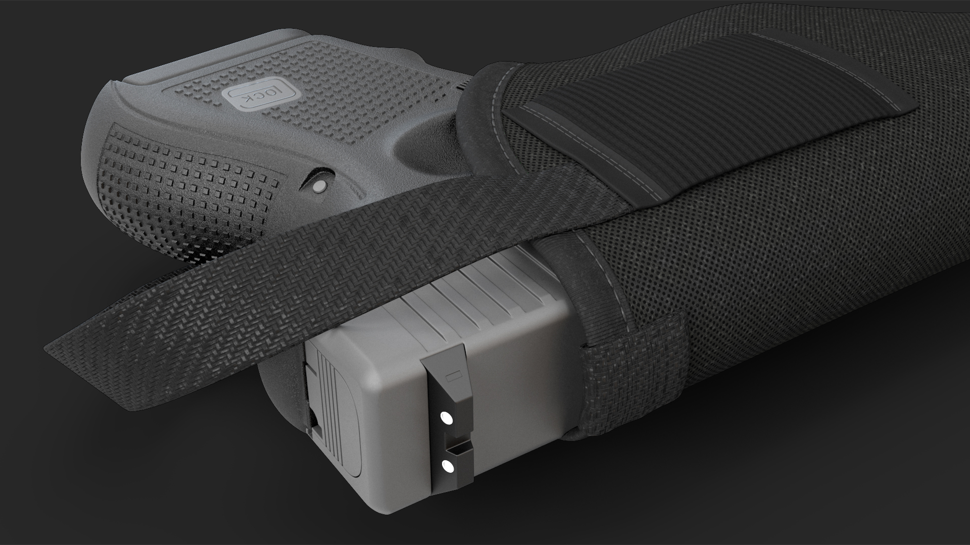 3D model Glock 26 and Tactical Nylon Holster
