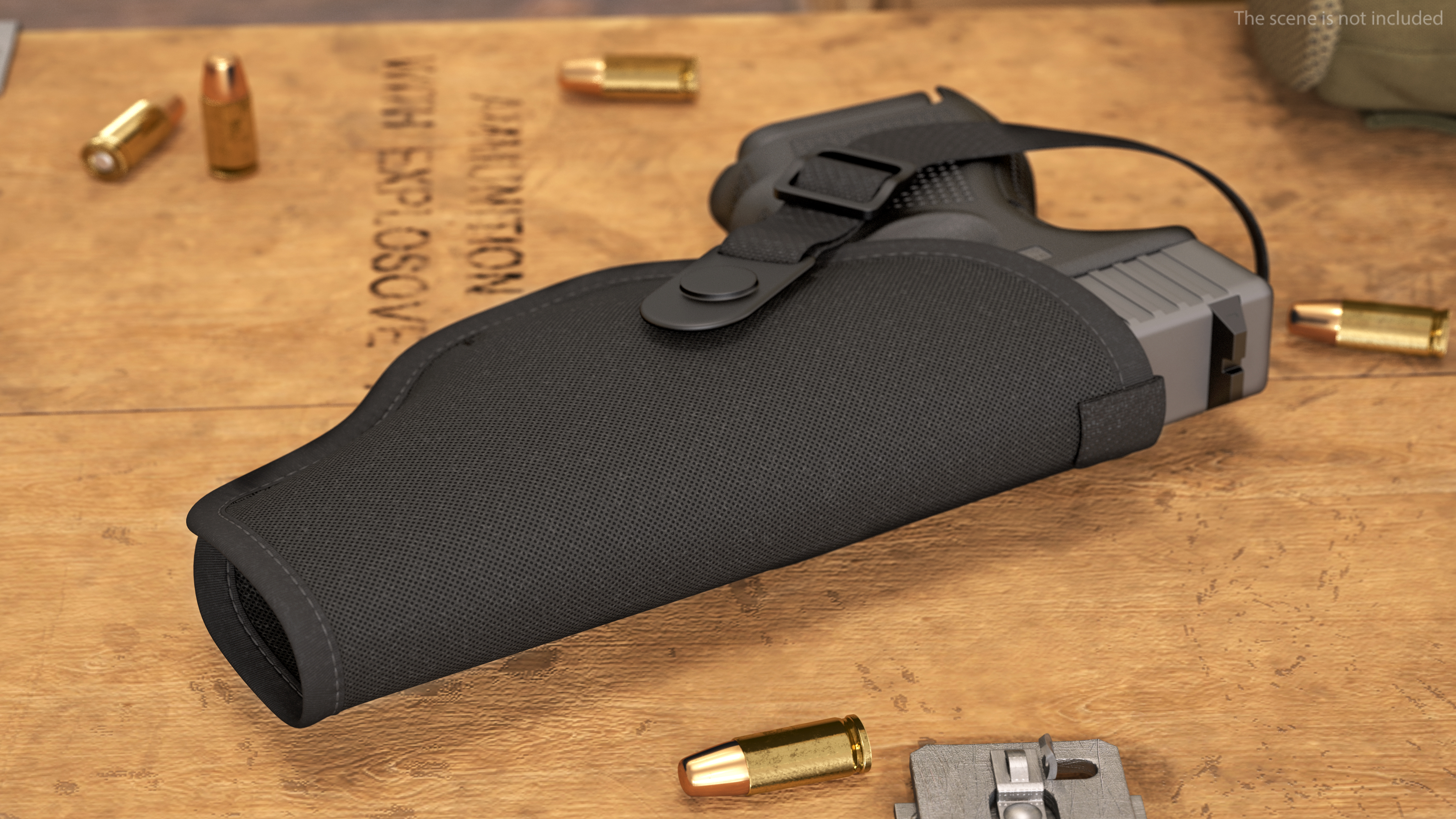 3D model Glock 26 and Tactical Nylon Holster