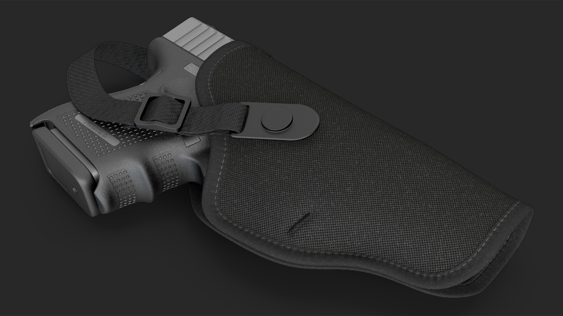 3D model Glock 26 and Tactical Nylon Holster