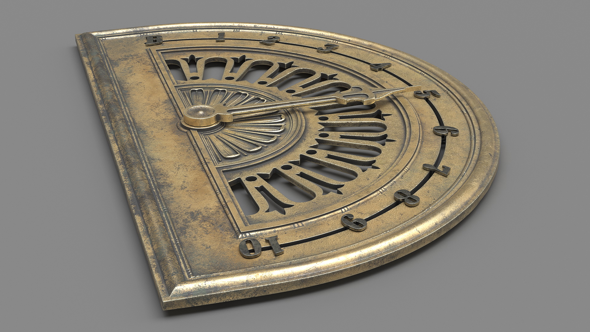 Old Elevator Floor Indicator Brass 3D model