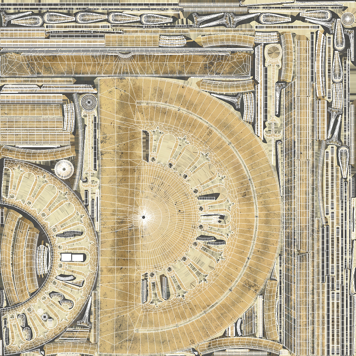 Old Elevator Floor Indicator Brass 3D model