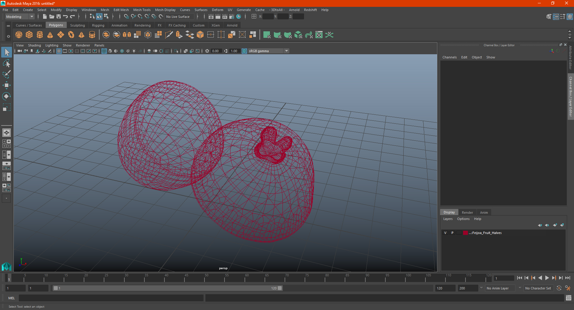Feijoa Fruit Halves 3D model