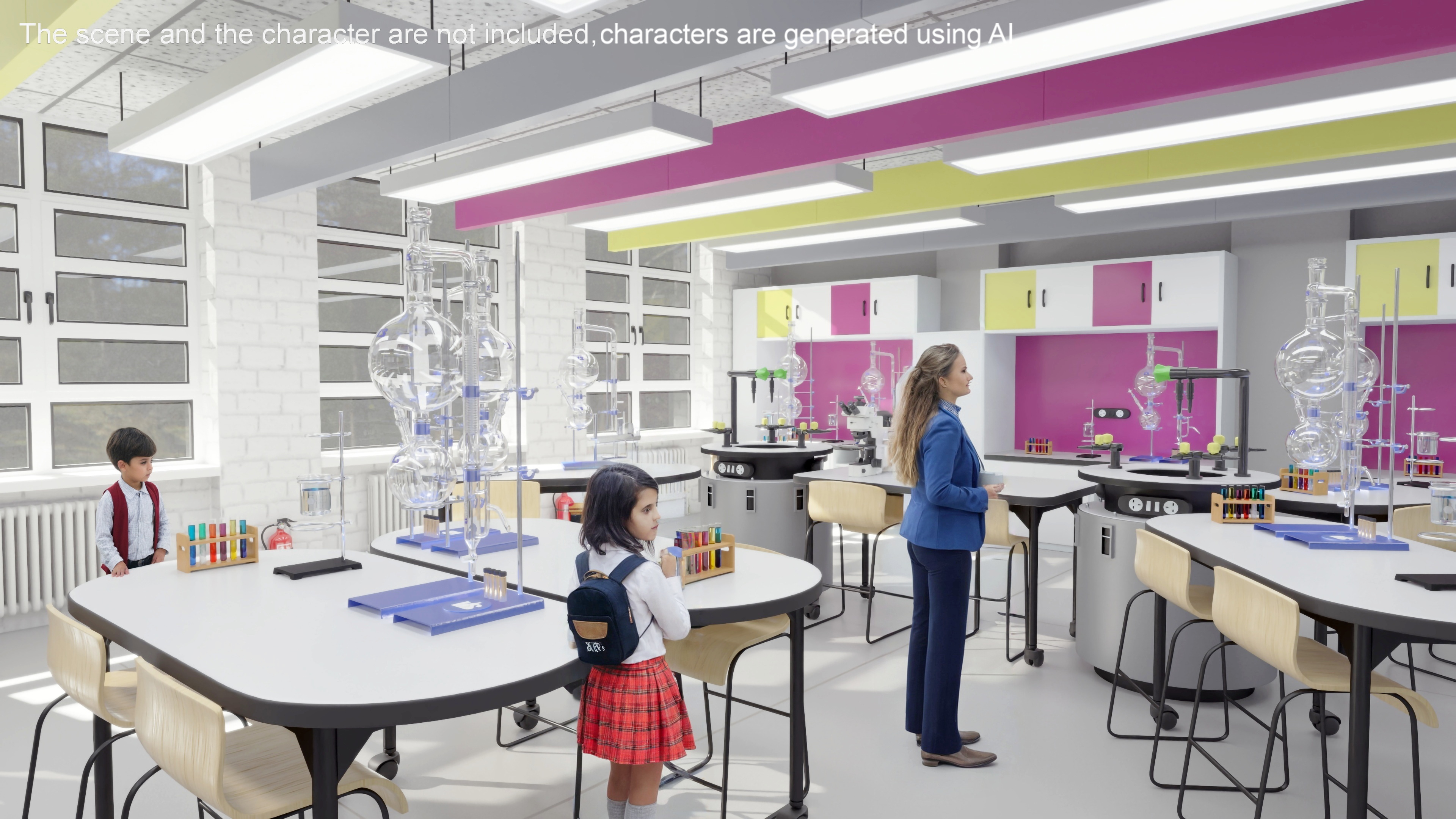 3D Modular Table Set for Chemistry Classroom