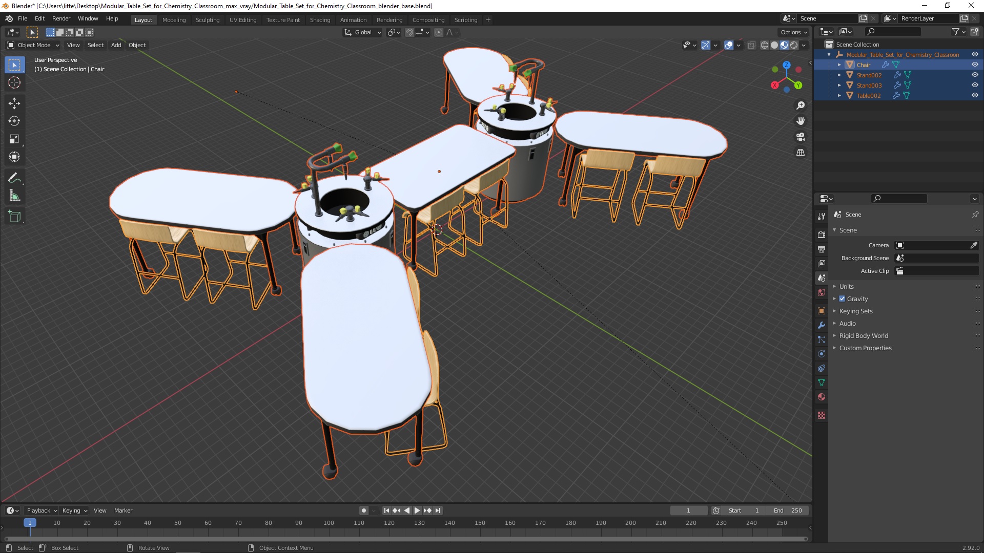 3D Modular Table Set for Chemistry Classroom