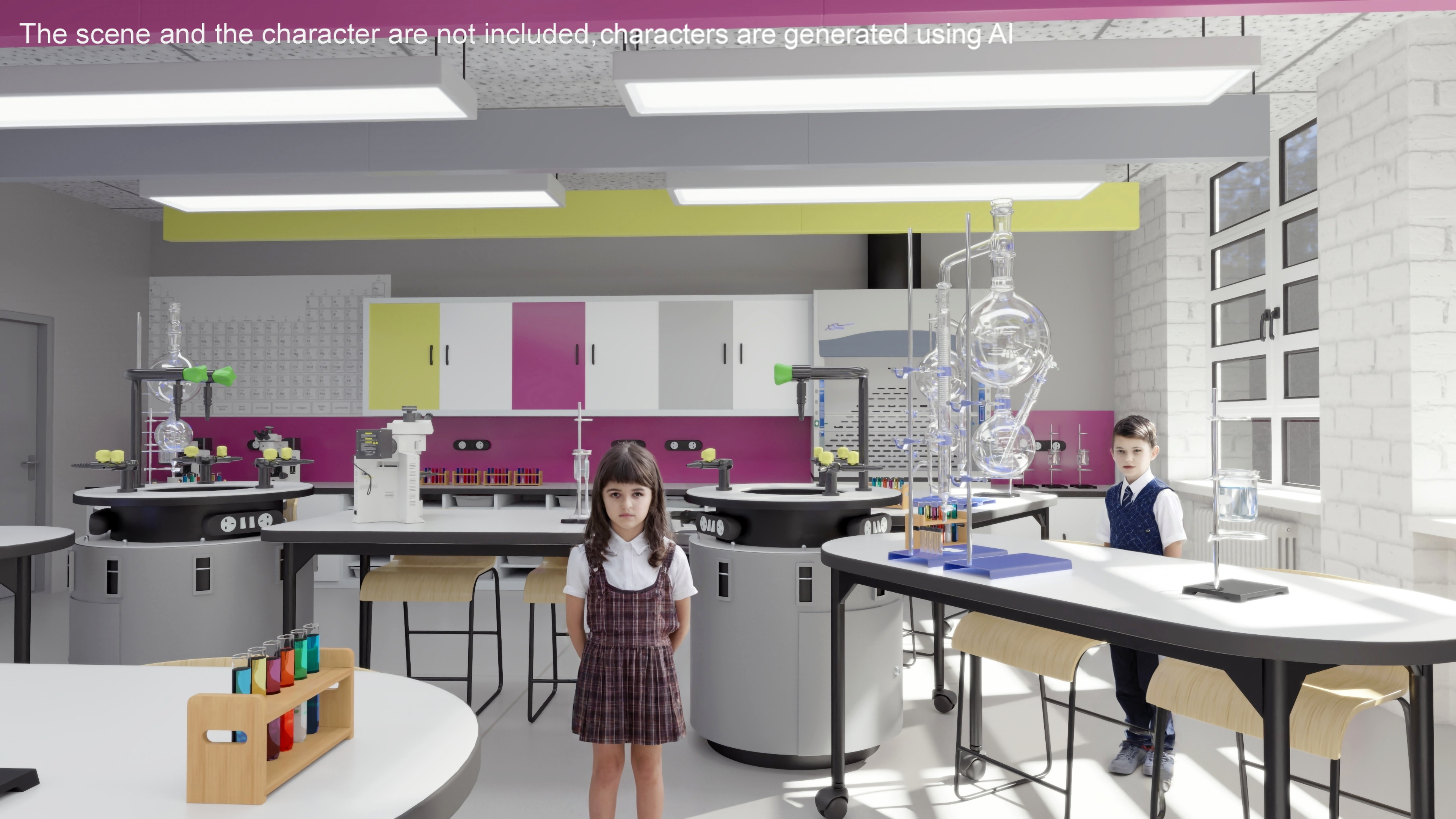 3D Modular Table Set for Chemistry Classroom