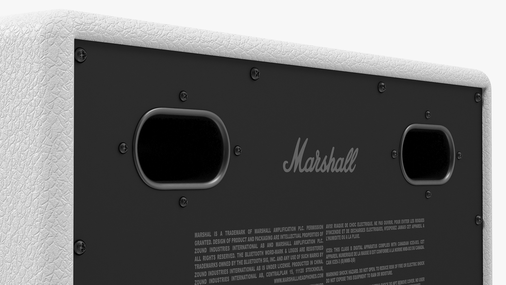3D Marshall Woburn II Wireless Bluetooth Speaker White