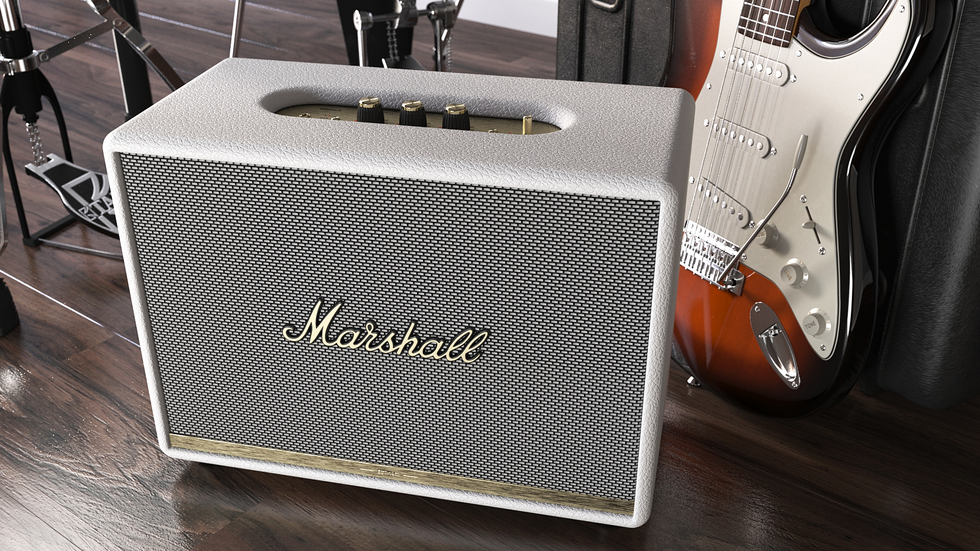 3D Marshall Woburn II Wireless Bluetooth Speaker White