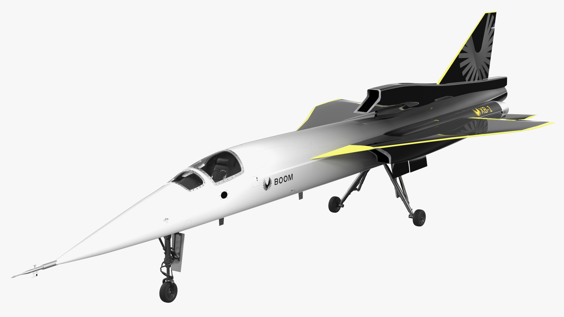 3D Experimental Supersonic Aircraft Boom XB-1 Rigged for Cinema 4D model