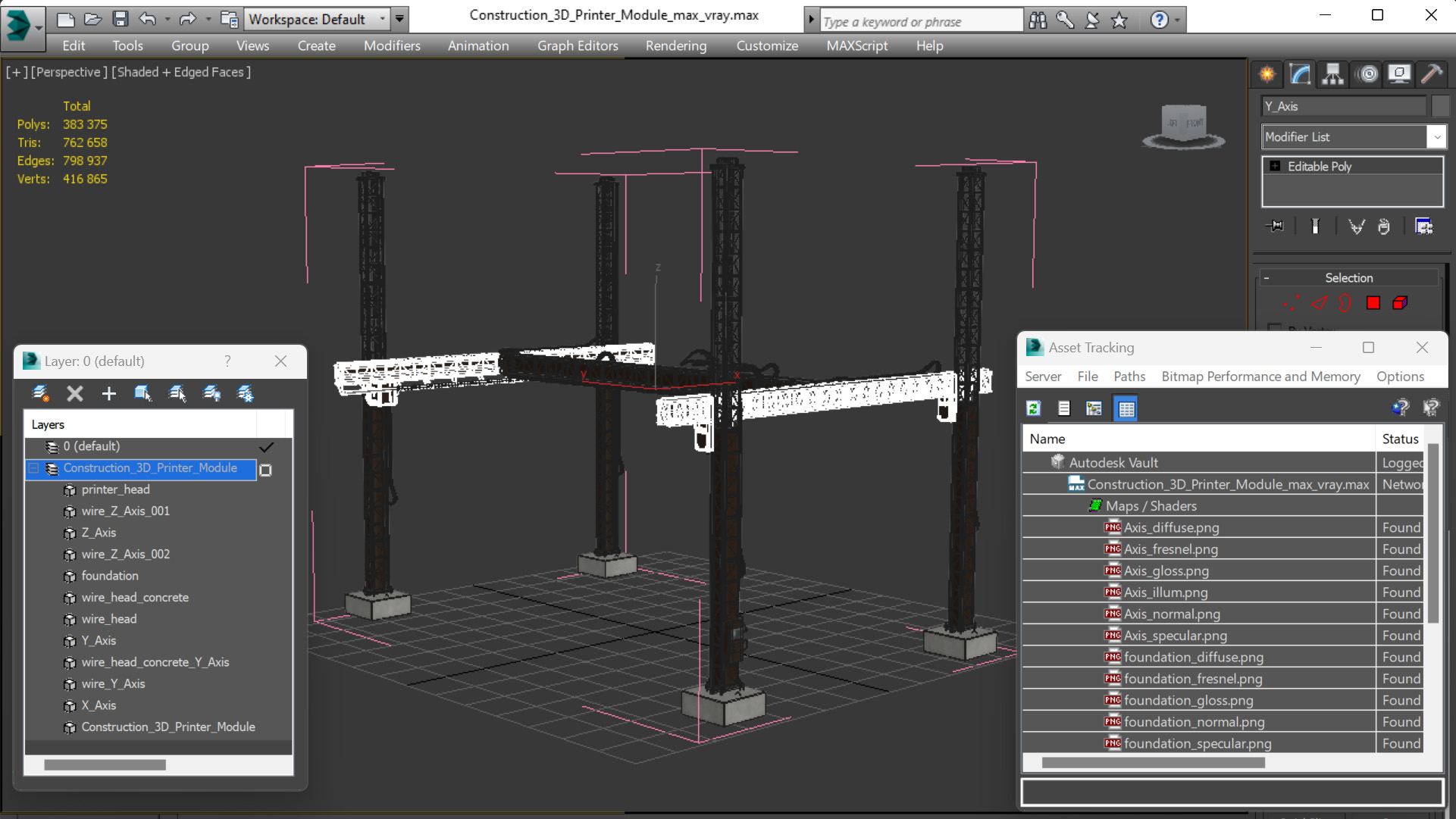 3D model Construction 3D Printer Module
