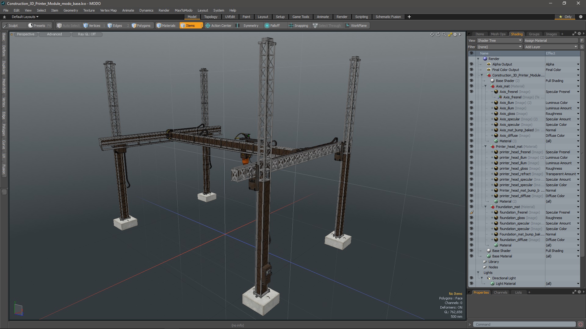 3D model Construction 3D Printer Module