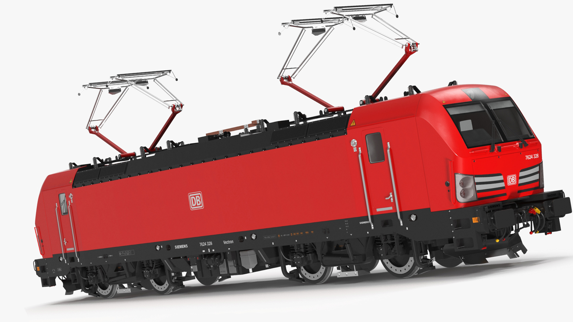 3D Red Siemens Vectron Locomotive Rigged for Maya