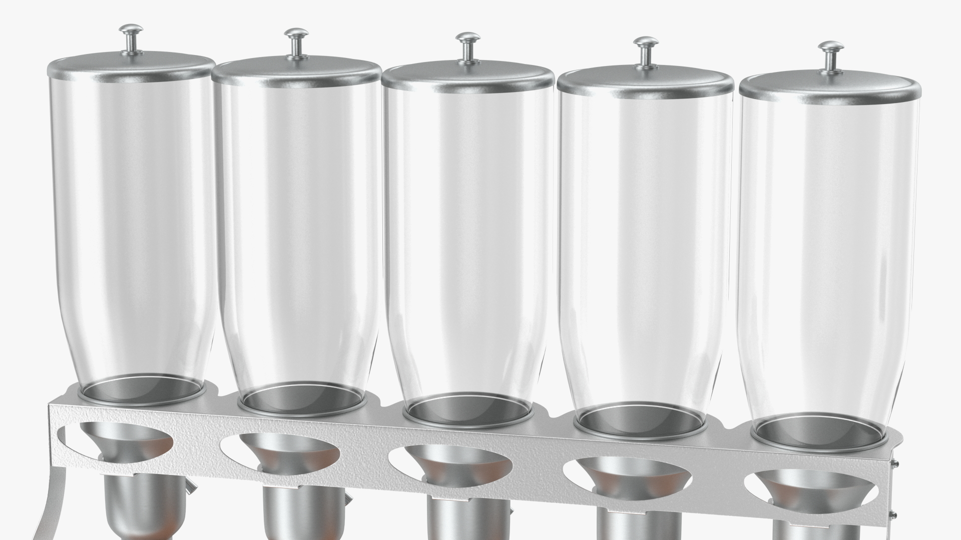 3D model Dispenser Five Containers Sealed For Dry Food Storage Wooden Base