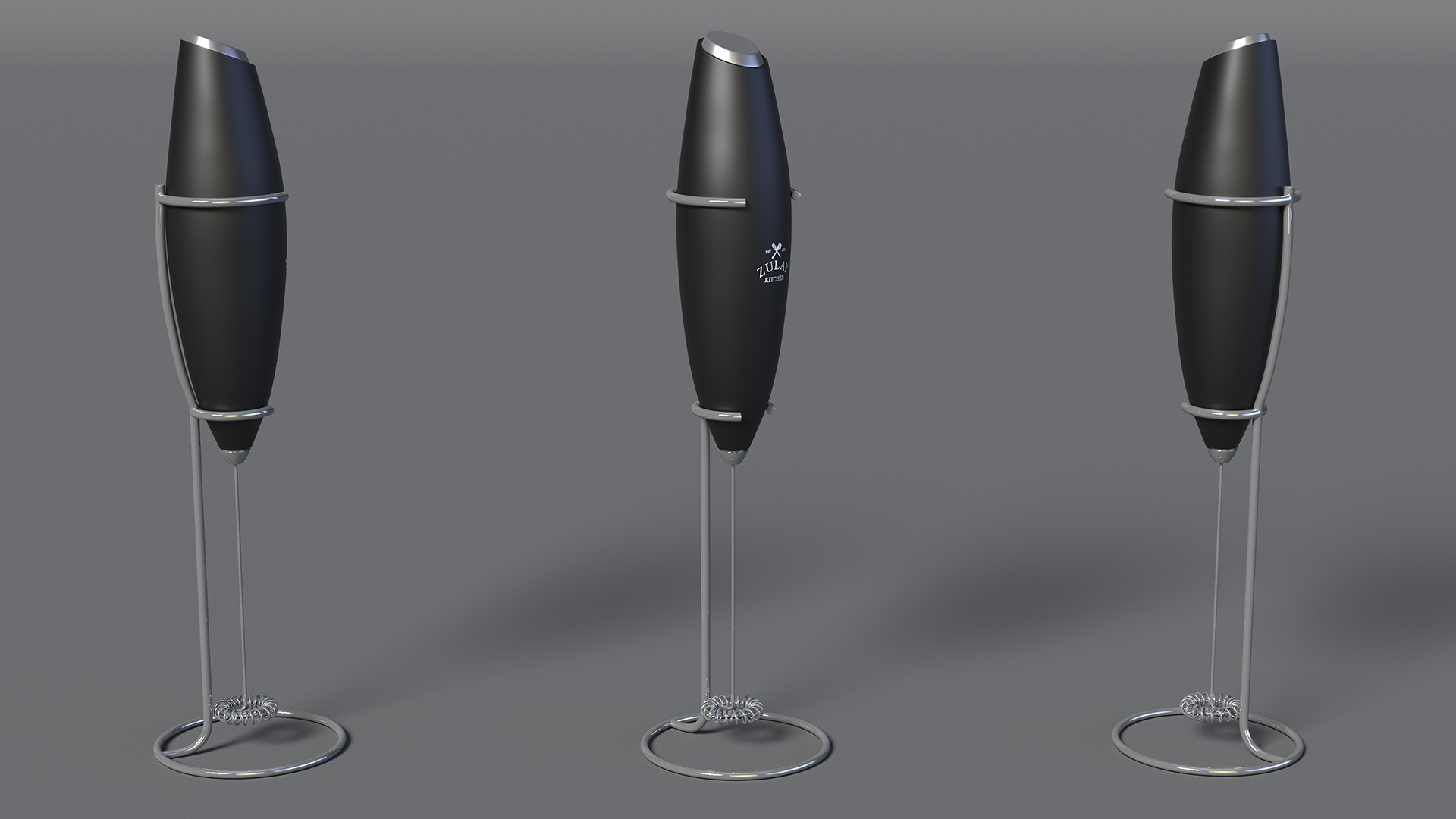 Milk Handheld Mixer Zulay Black with Stand 3D