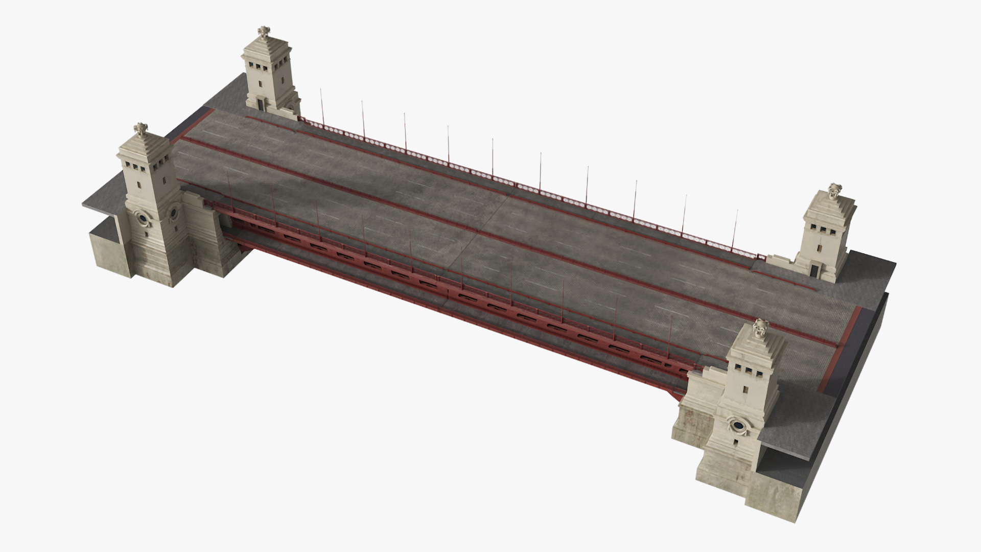 3D Chicago Drawbridge Lowered