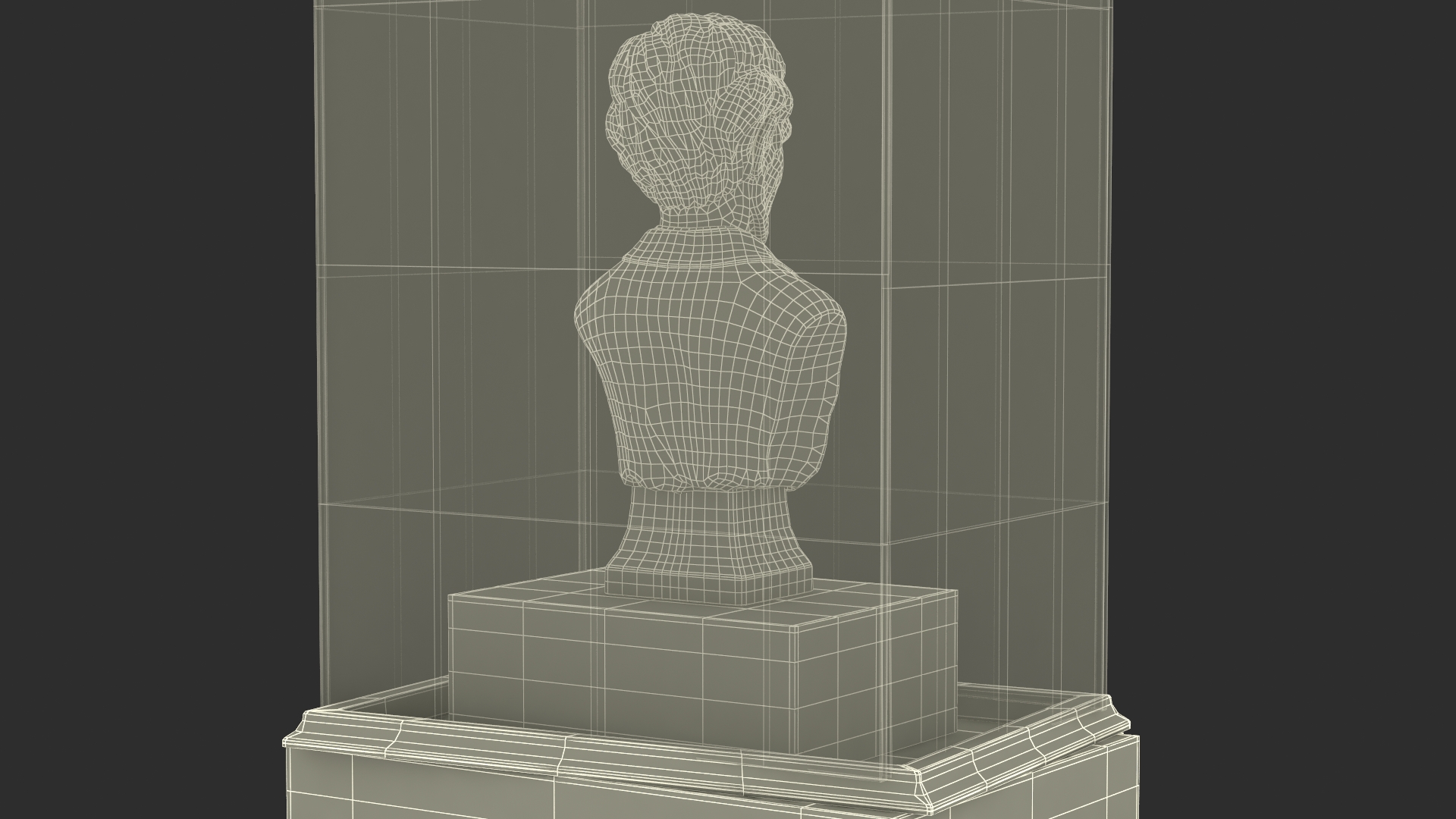 3D Bronze Bust of Lincoln in Museum Stand model