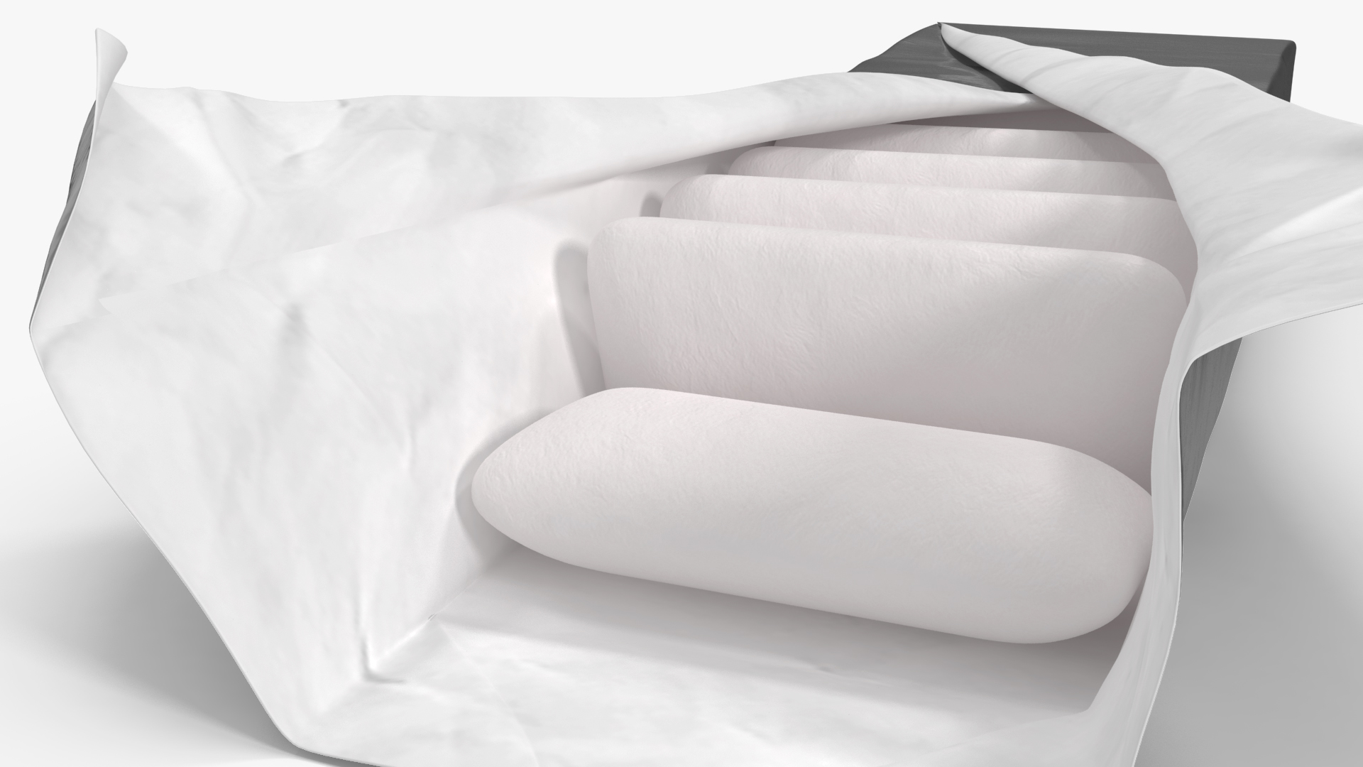 Chewing Gum Foil Package Open with Pads 3D model