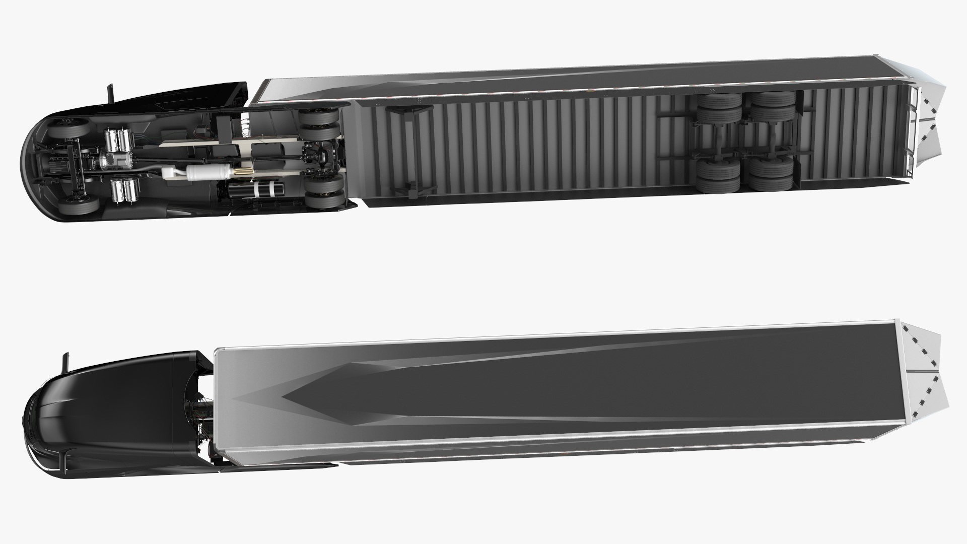 Futuristic Modern Truck Black 3D model
