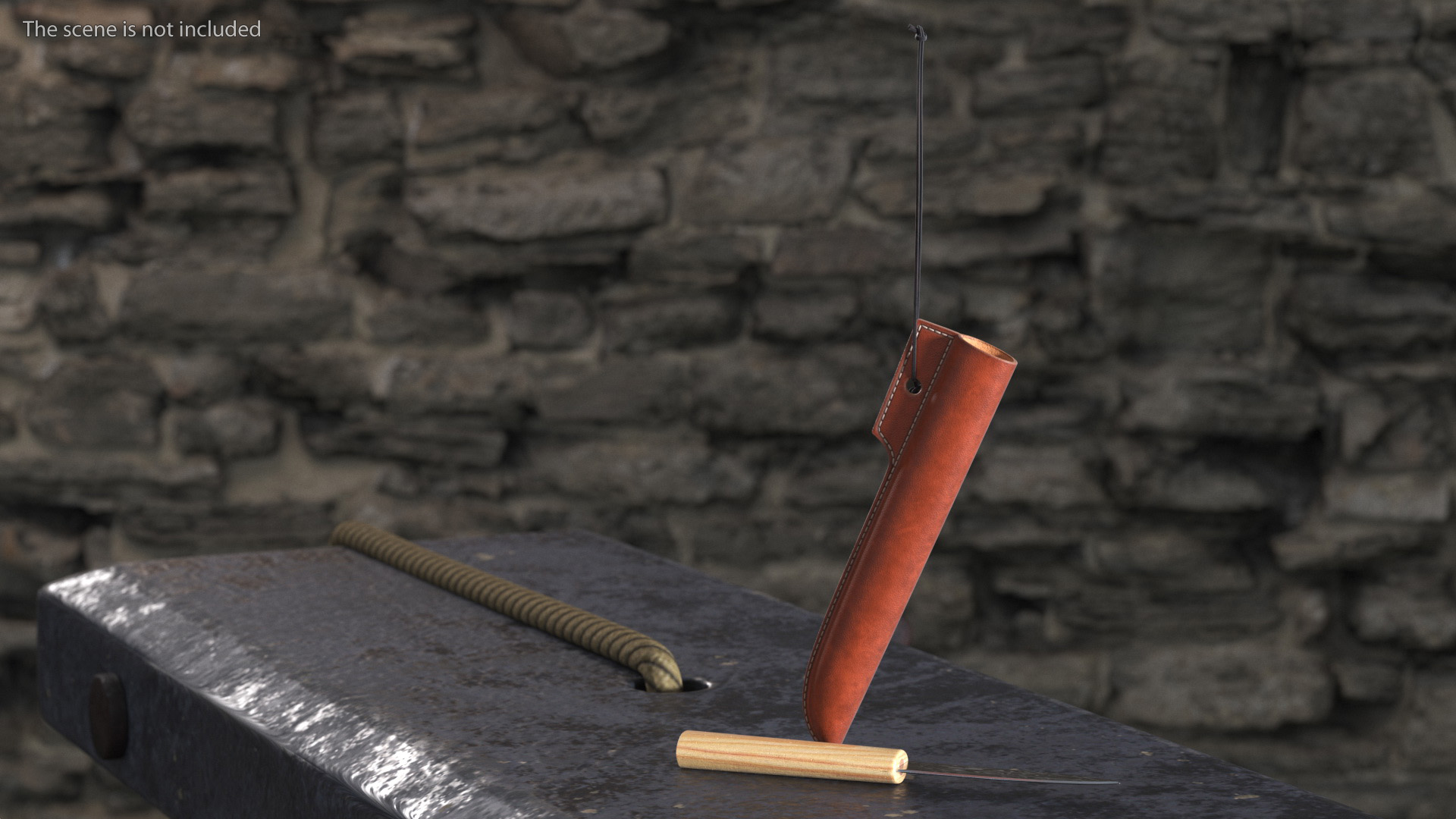 Viking Age Knife and Scabbard 3D model