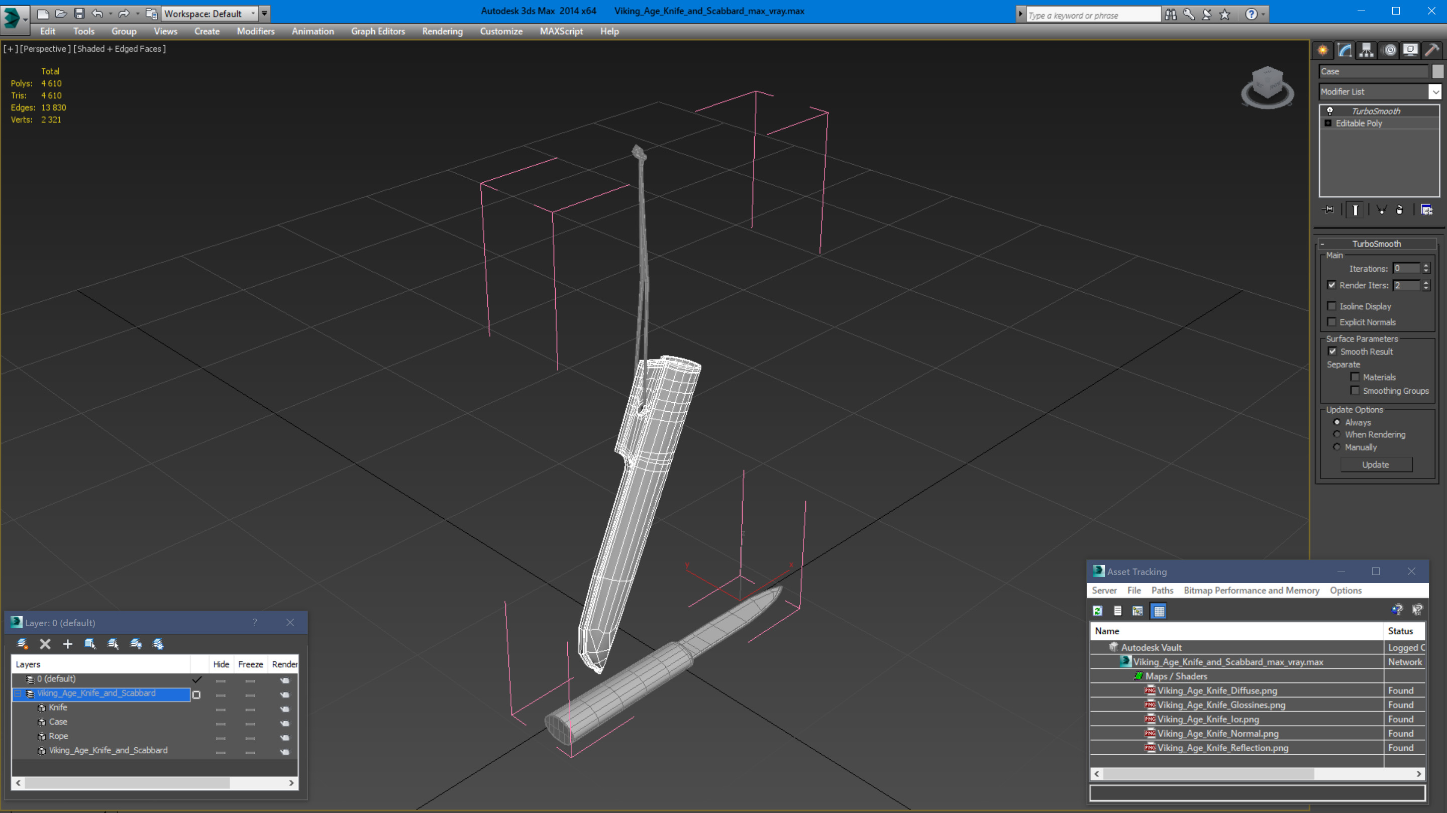 Viking Age Knife and Scabbard 3D model