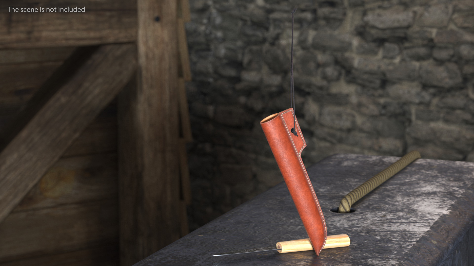 Viking Age Knife and Scabbard 3D model