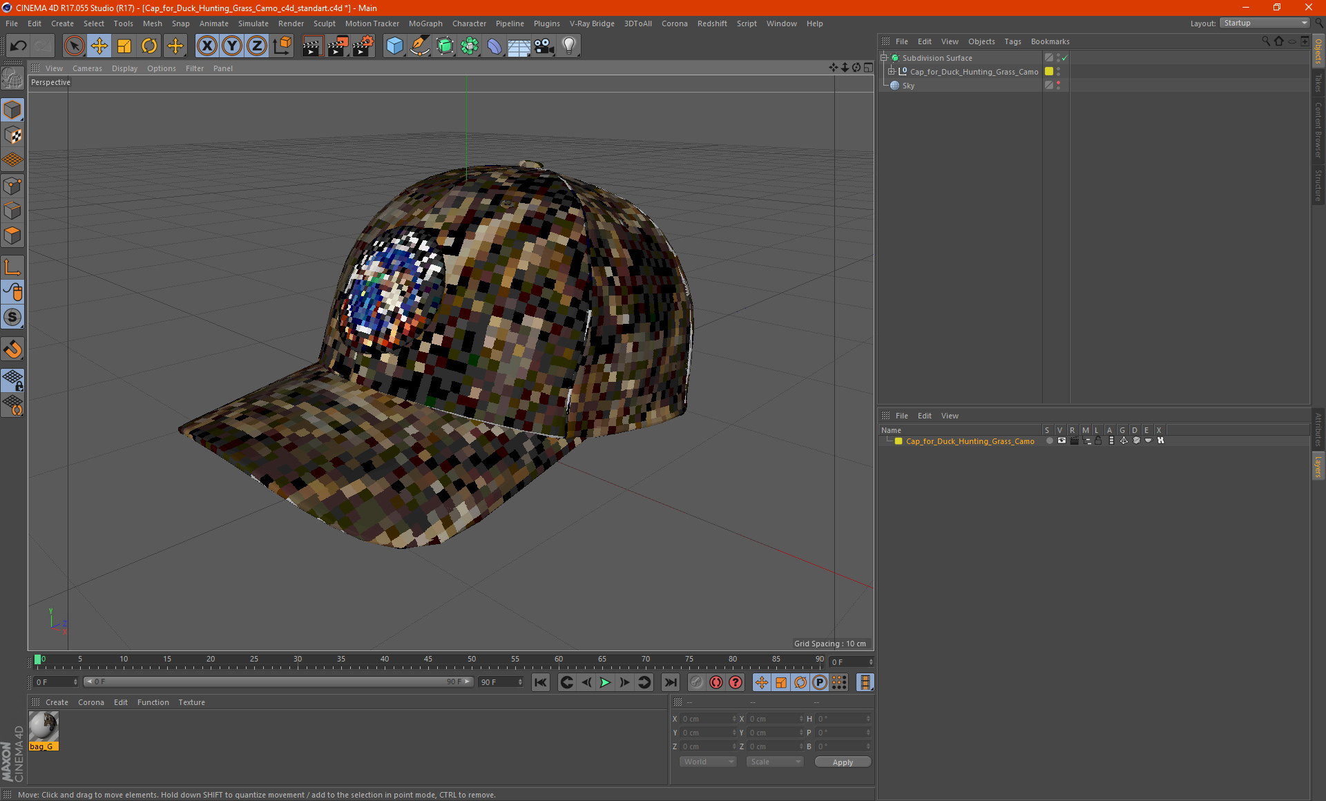 3D Cap for Duck Hunting Grass Camo