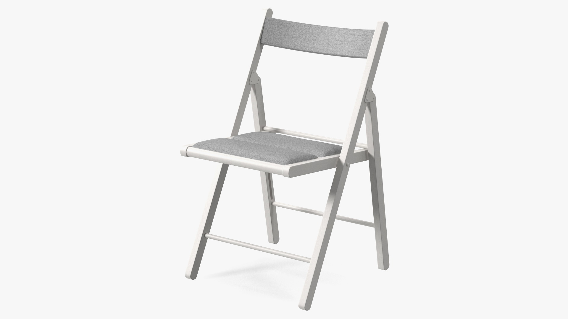 Soft Seat Folding Chair White Open 3D model