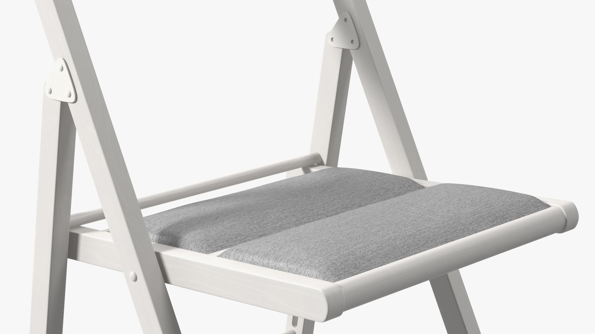 Soft Seat Folding Chair White Open 3D model