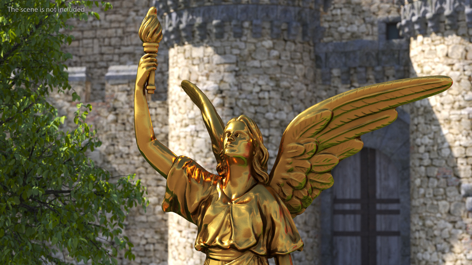 3D model Fantasy Gold Angel Statue