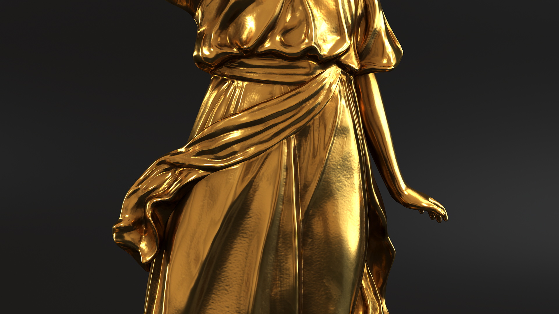 3D model Fantasy Gold Angel Statue
