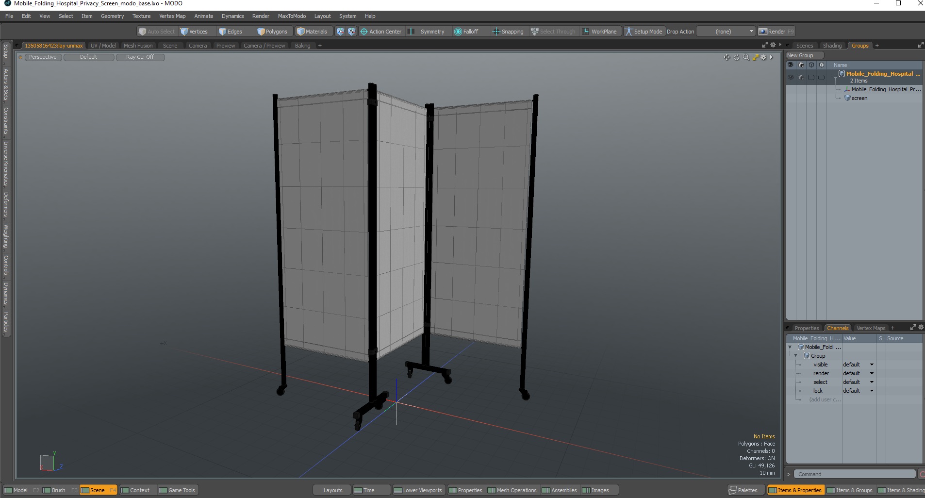 3D Mobile Folding Hospital Privacy Screen model