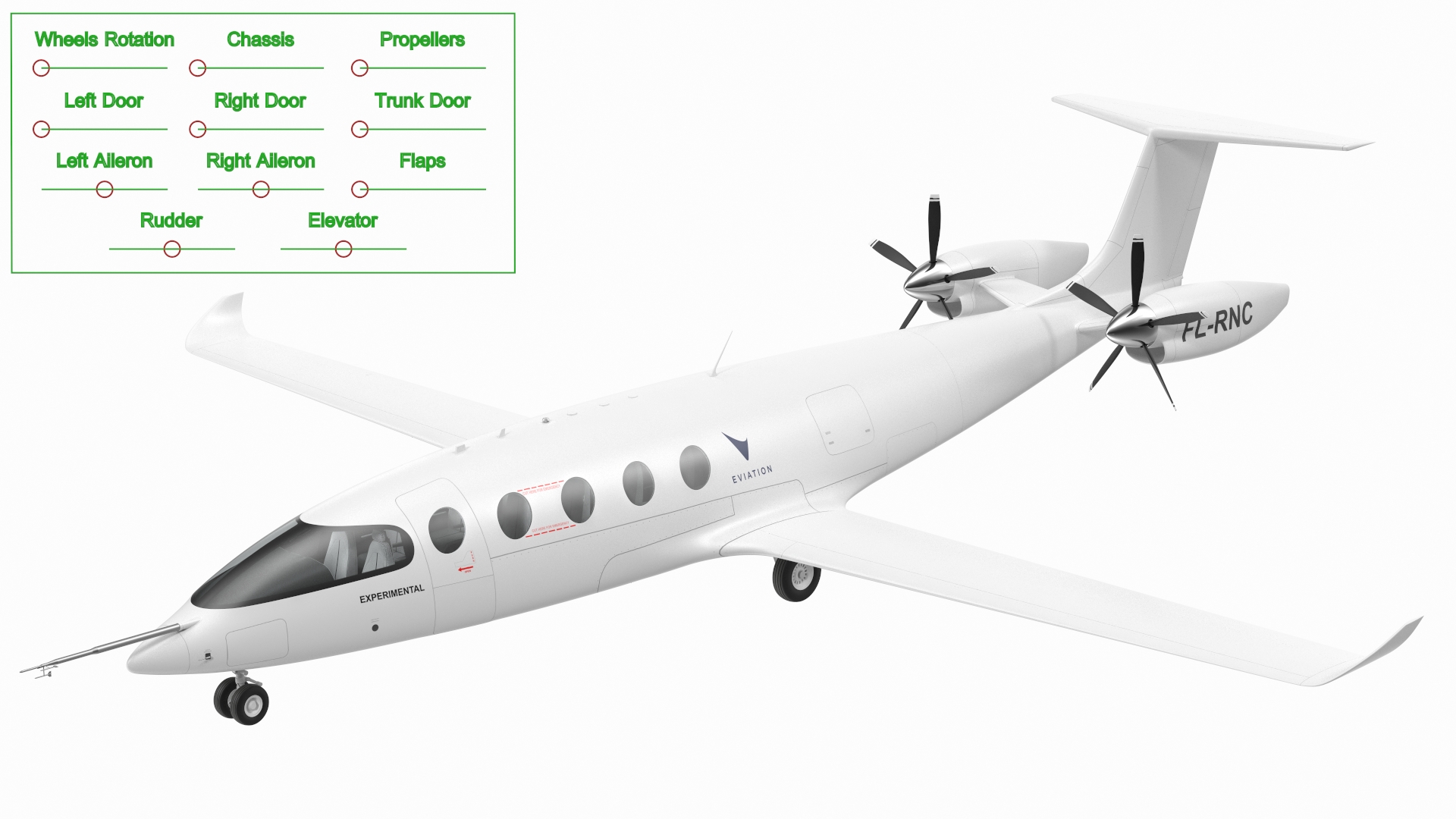 Eviation Alice Electric Aircraft Rigged 3D model