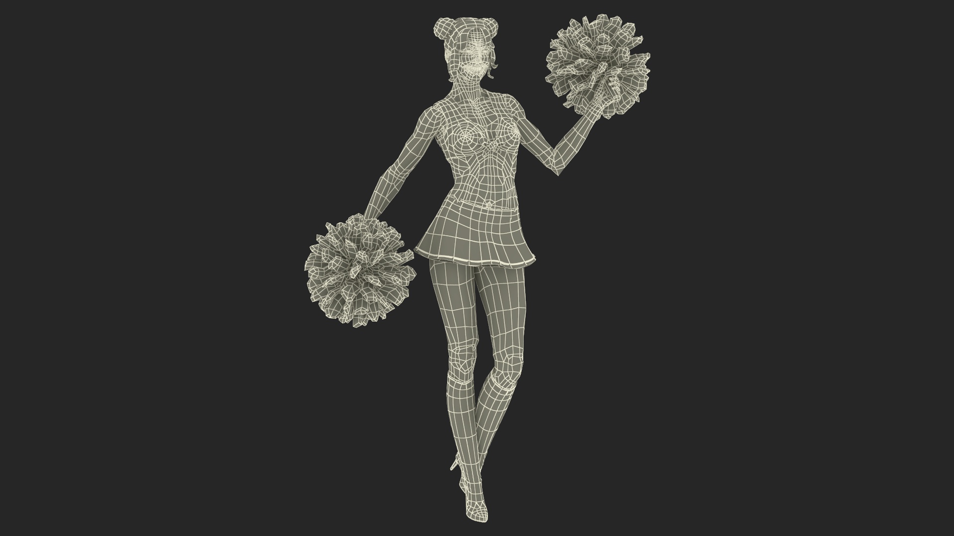 3D model Pompom Dancing European Female