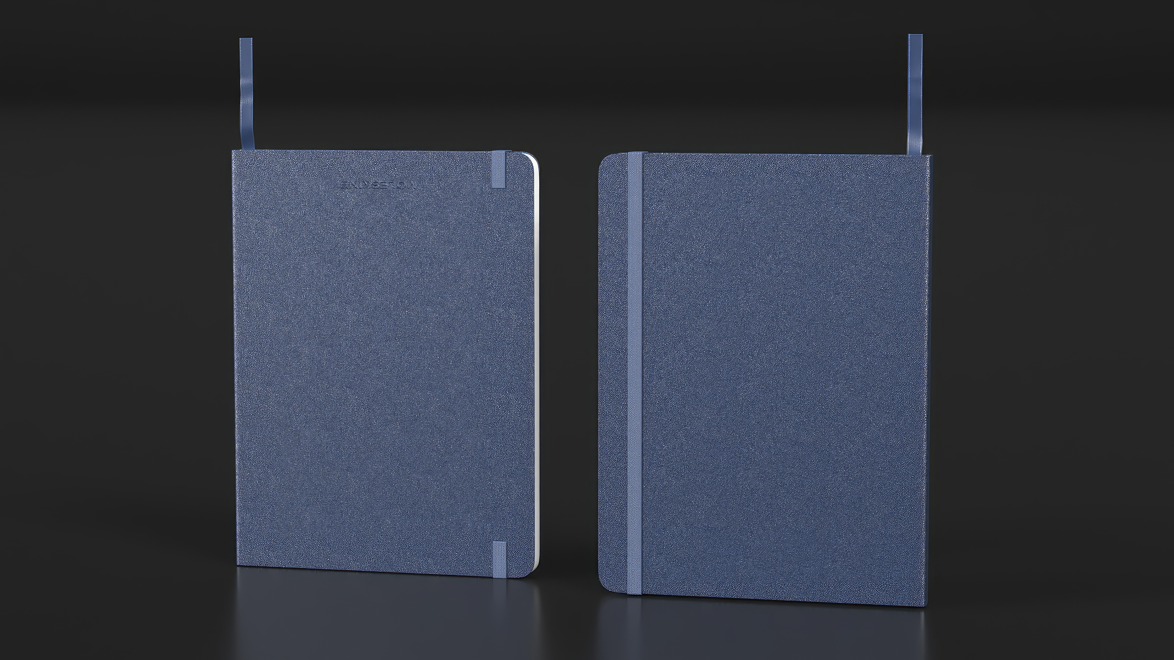Hardcover Notebook with Bookmark Blue 3D