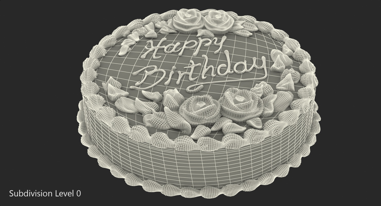 3D Vanilla Birthday Cake