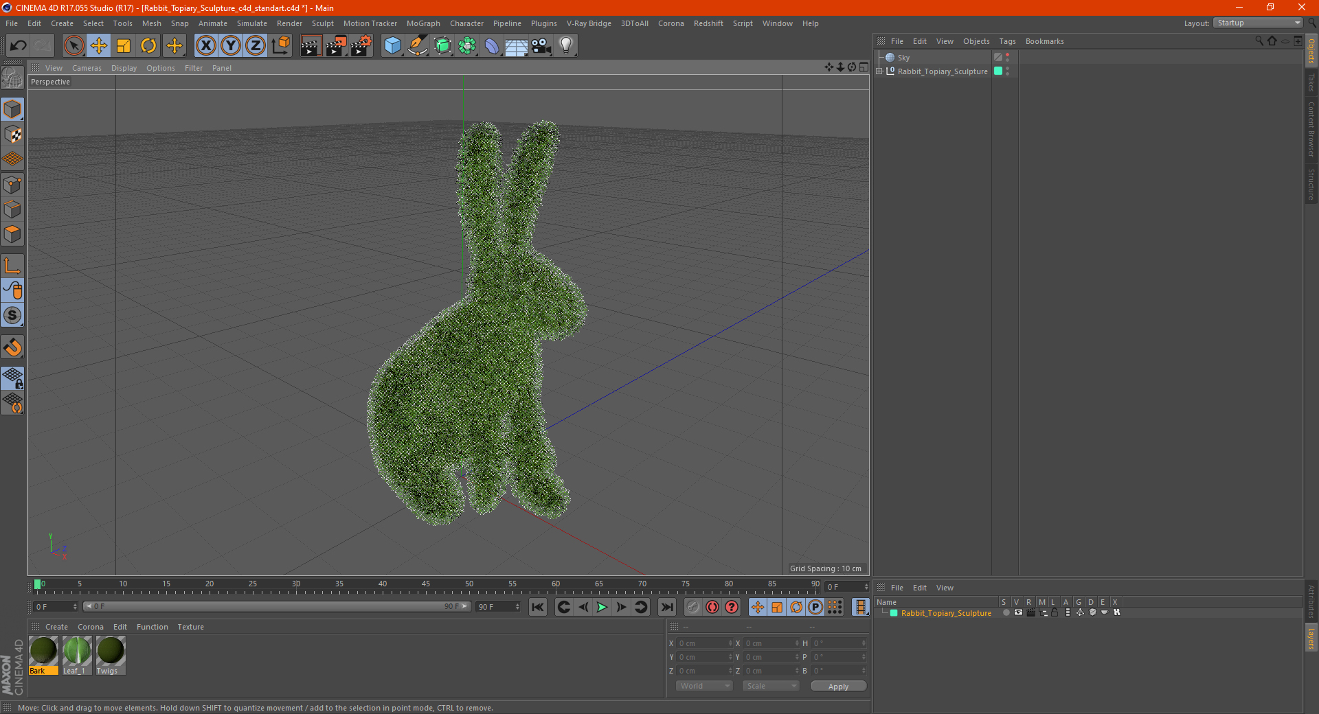 Rabbit Topiary Sculpture 3D model