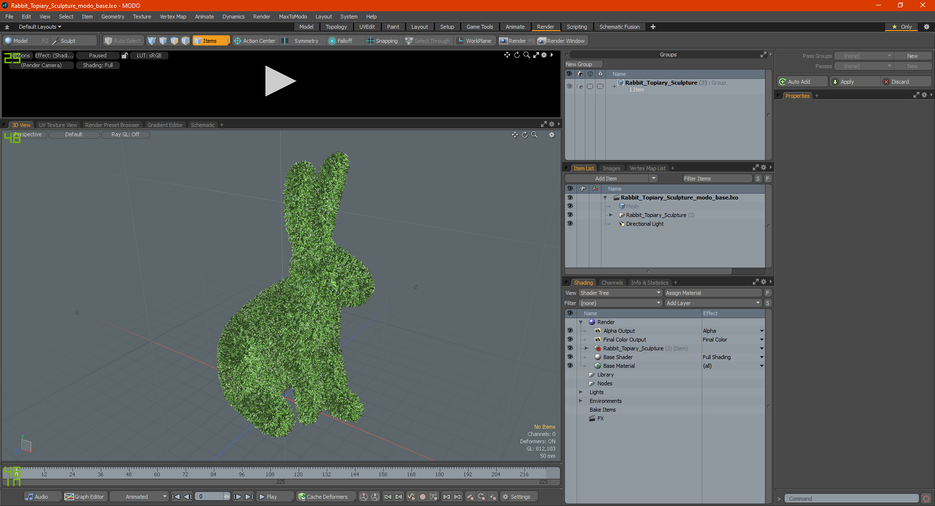 Rabbit Topiary Sculpture 3D model