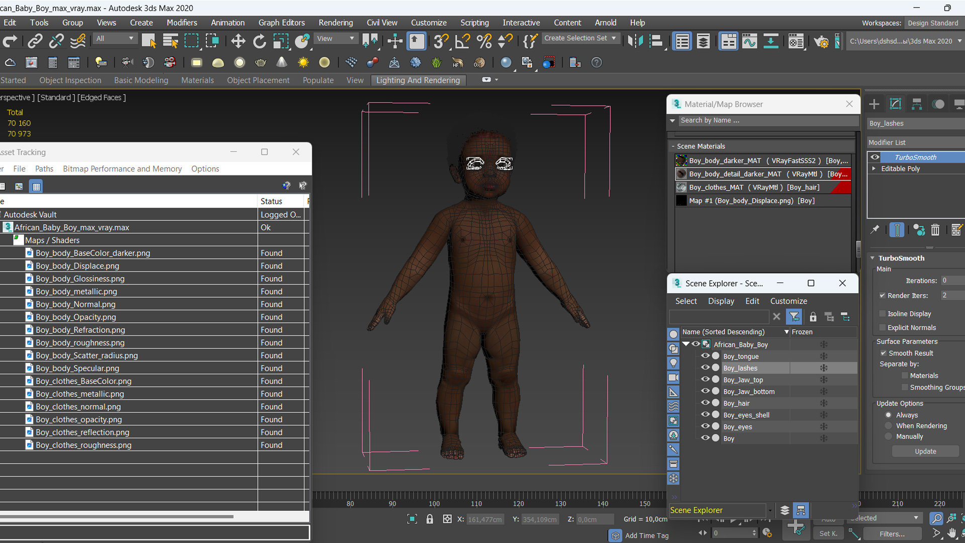 3D African Baby Boy