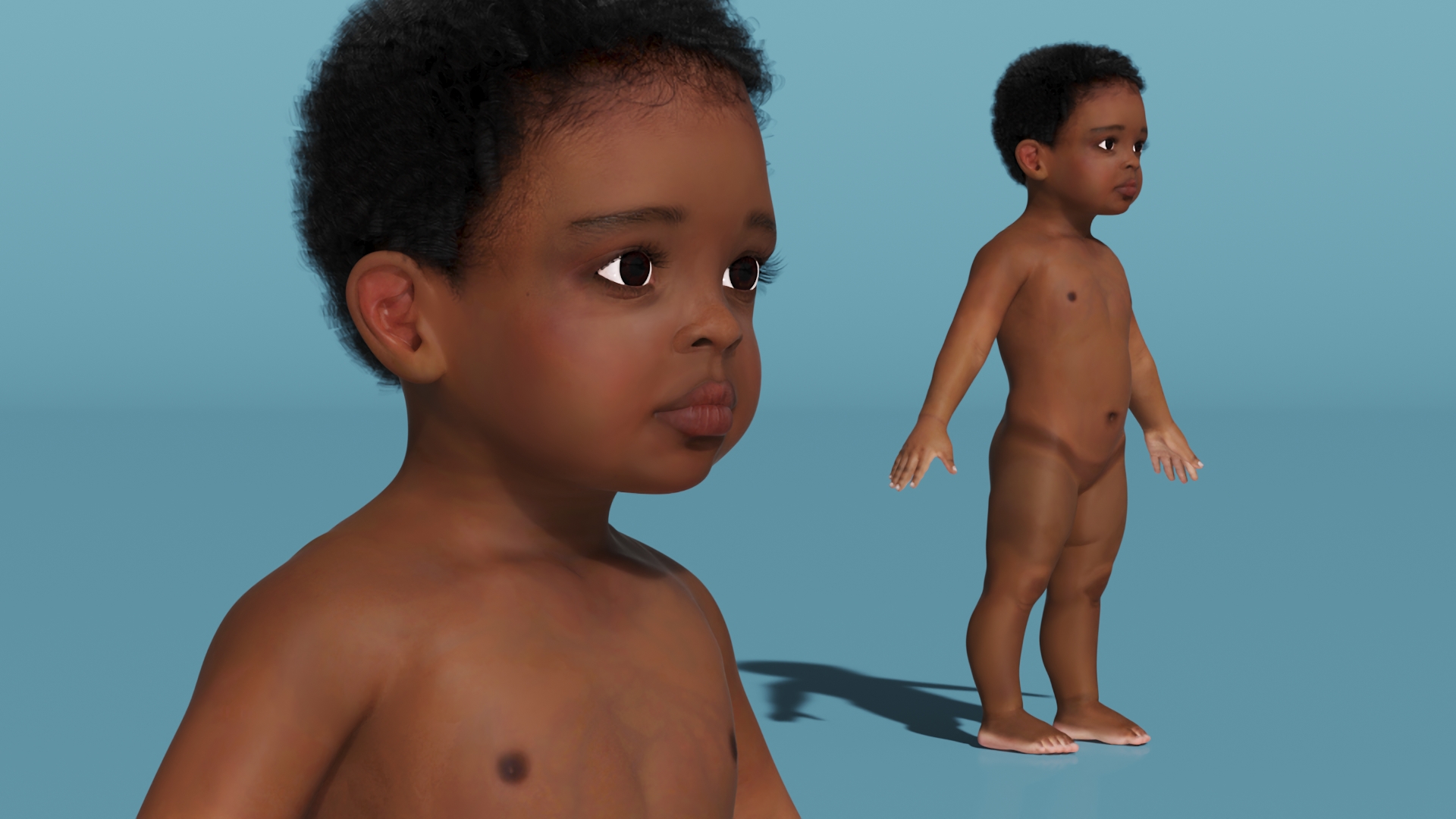 3D African Baby Boy