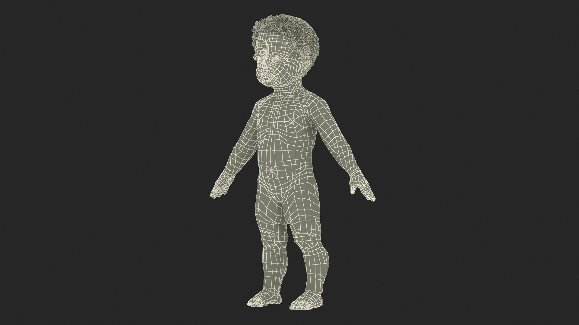 3D African Baby Boy