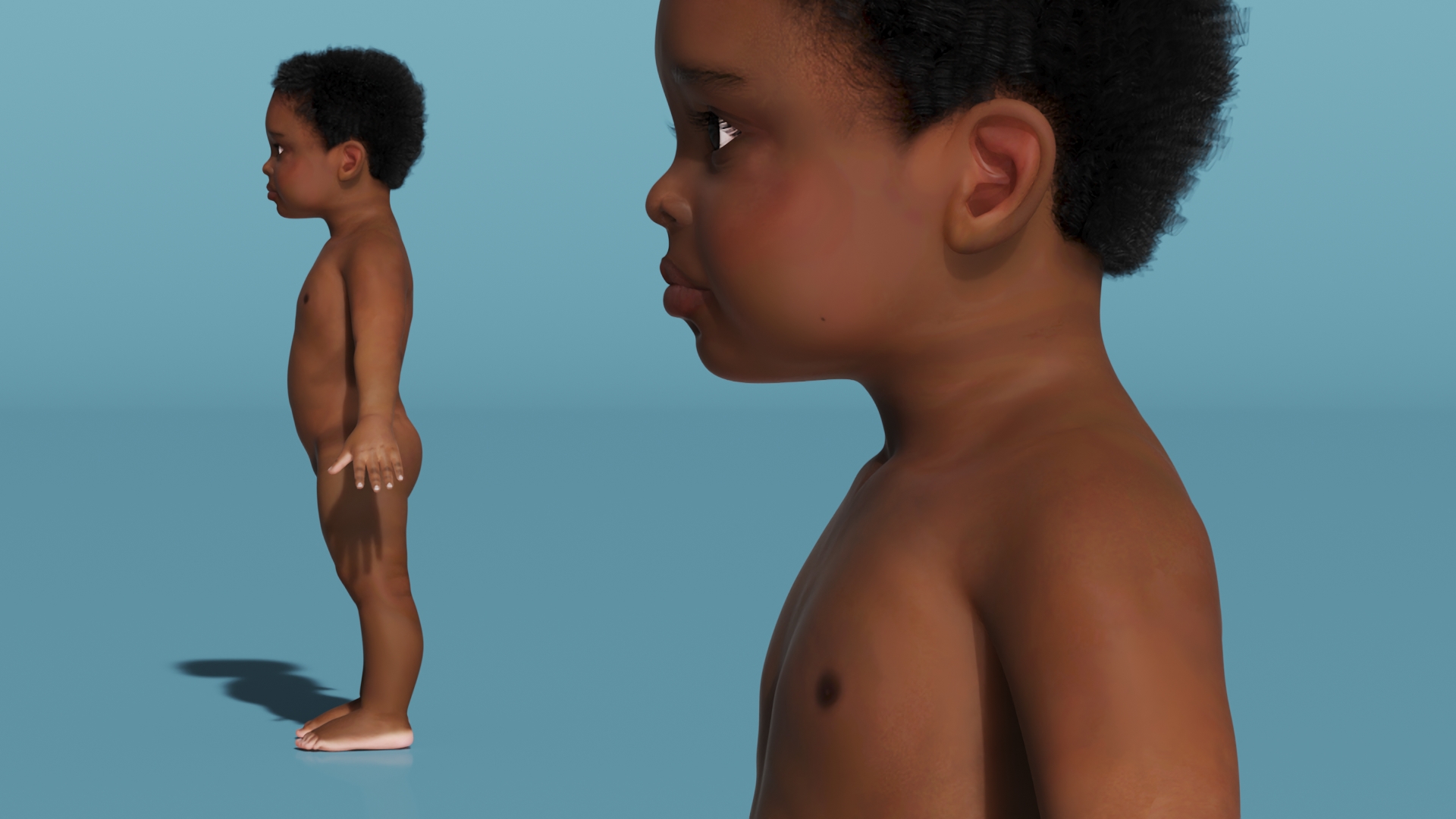 3D African Baby Boy