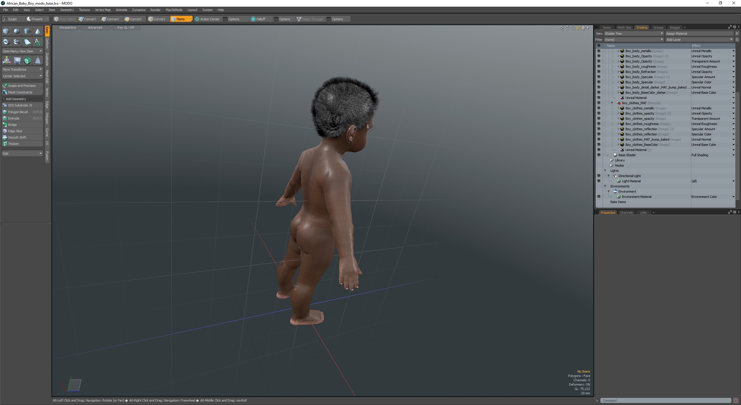 3D African Baby Boy