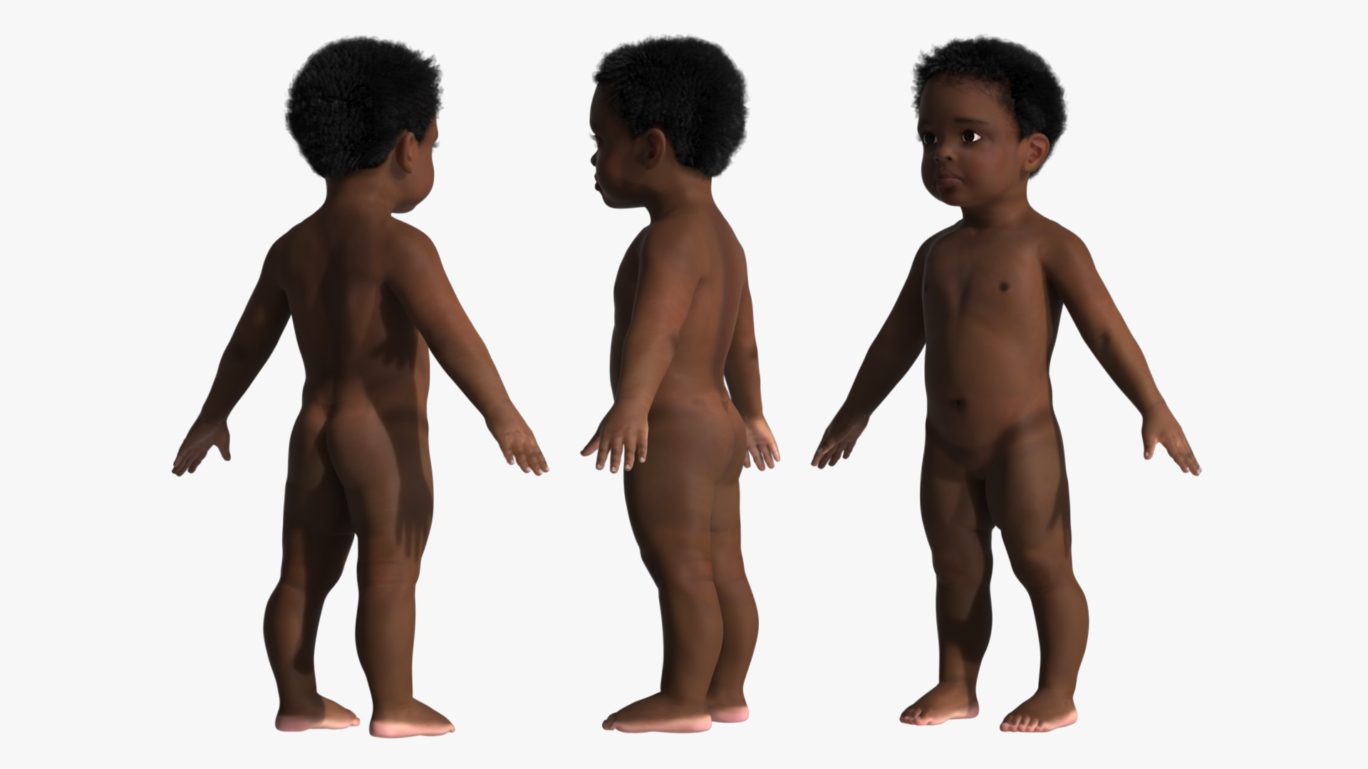 3D African Baby Boy