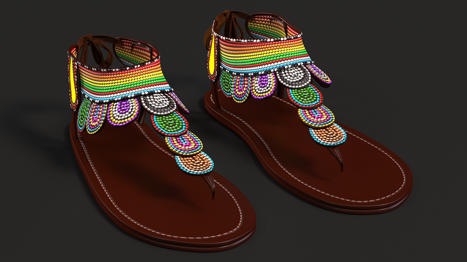 3D African Women Sandals