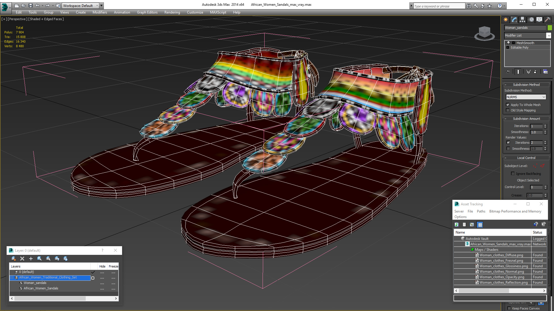 3D African Women Sandals
