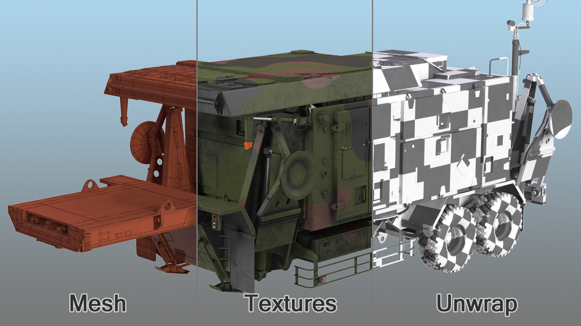 Patriot Camouflage AN MPQ53 Radar Set Rigged 3D model