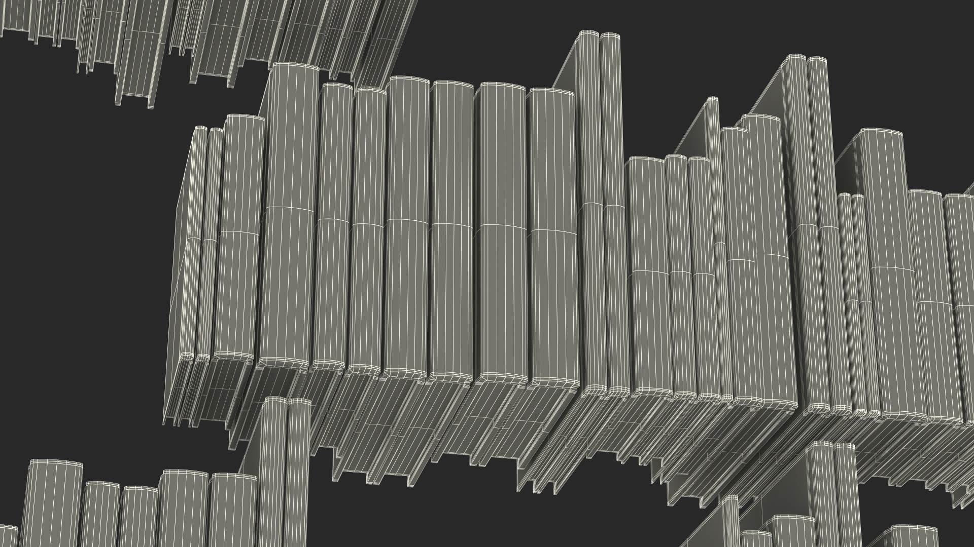 3D model Large Bookshelf