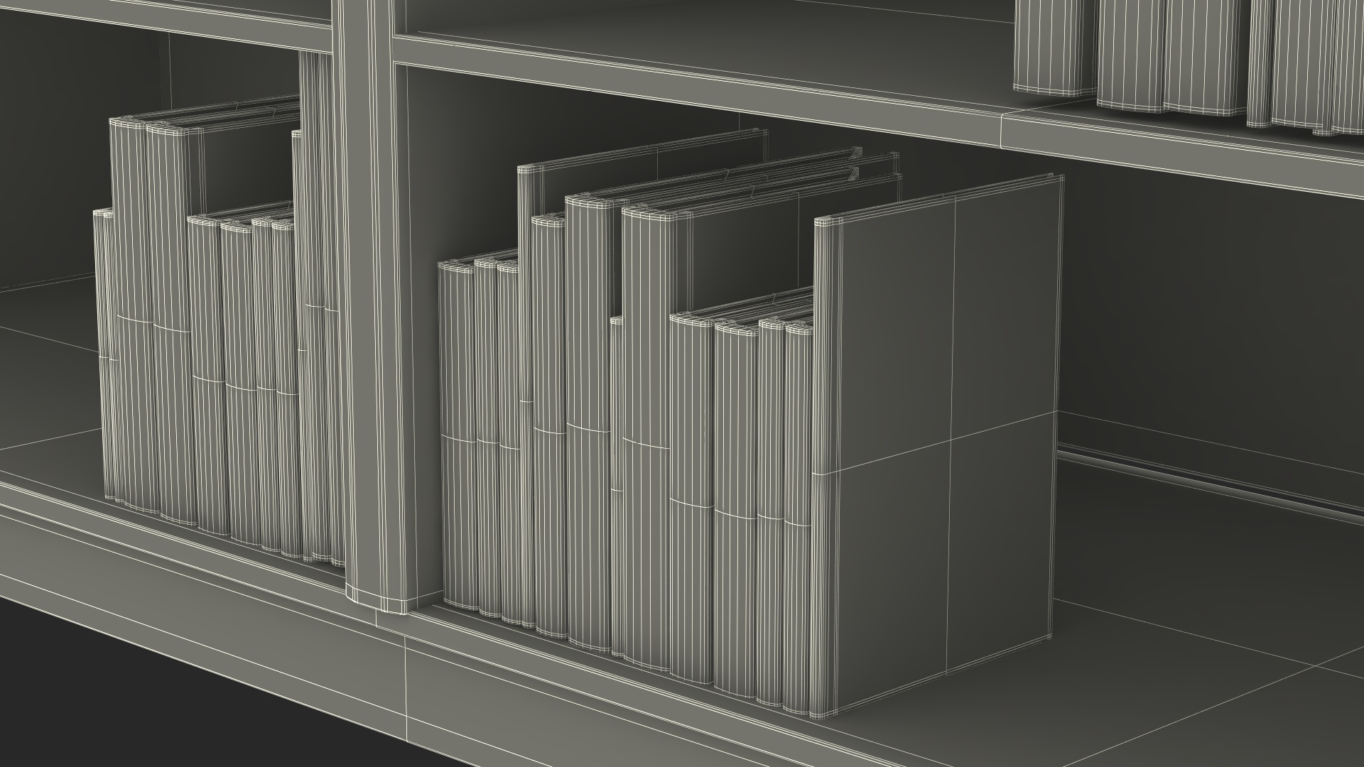 3D model Large Bookshelf